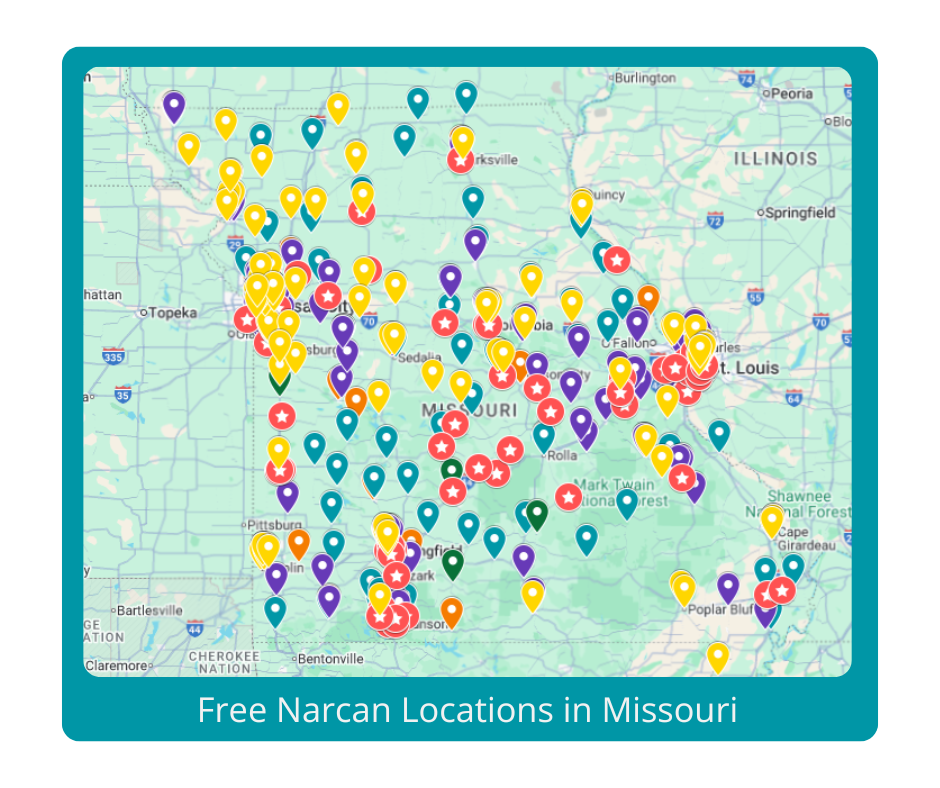 Free narcan locations in the state of missouri, harm reduction in missouri